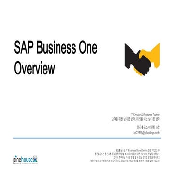 SAP Business One & Woogjin Holdings Overview_En