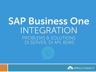SAP Business One Integration Problems and Solutions - DI server DI API B1WS
