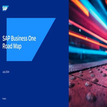 SAP Business One Road Map - Novas Funcionalidades release 2024.05