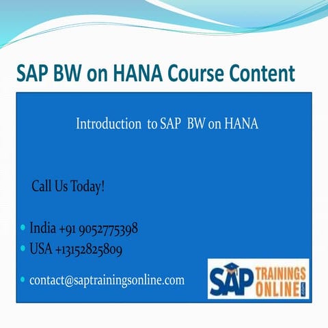 SAP BW on HANA course content