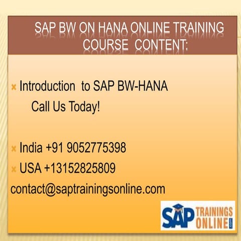 SAP BW on HANA  Training