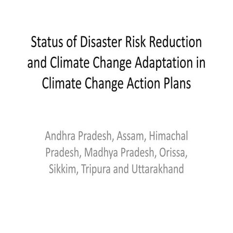 SAPCC Adaptation and DRR_Raman Mehta,UNDP_14 October2014