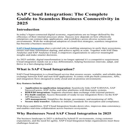 SAP Cloud Integration The Complete Guide to Seamless Business Connectivity in...