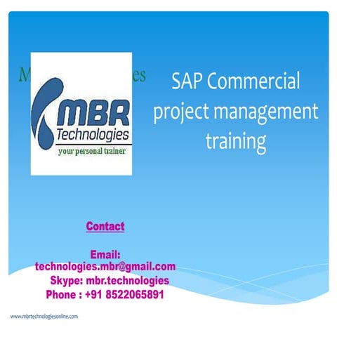 Sap commercial project management