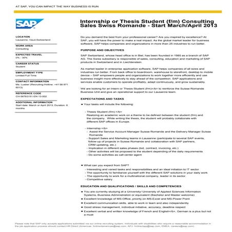 Sap consulting sales