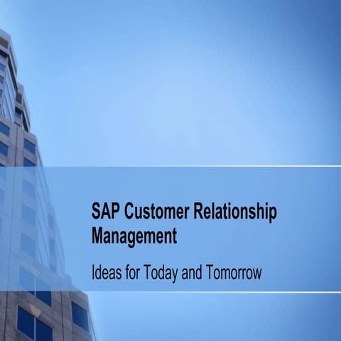 SAP CRM Overview