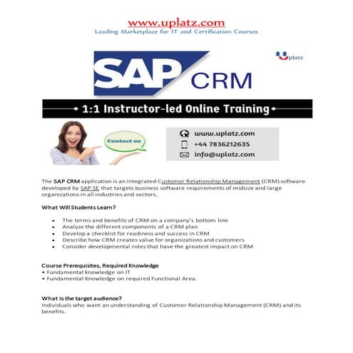 SAP CRM Course Structure