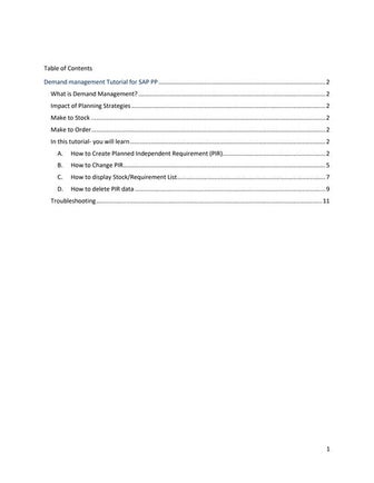 SAP Demand Management