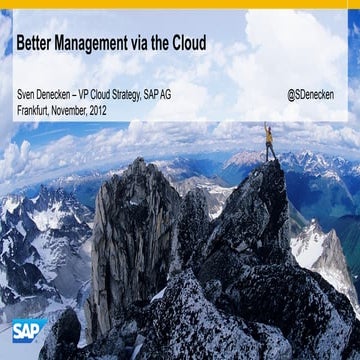 SAP Cloud Strategy Keynote Sven Denecken