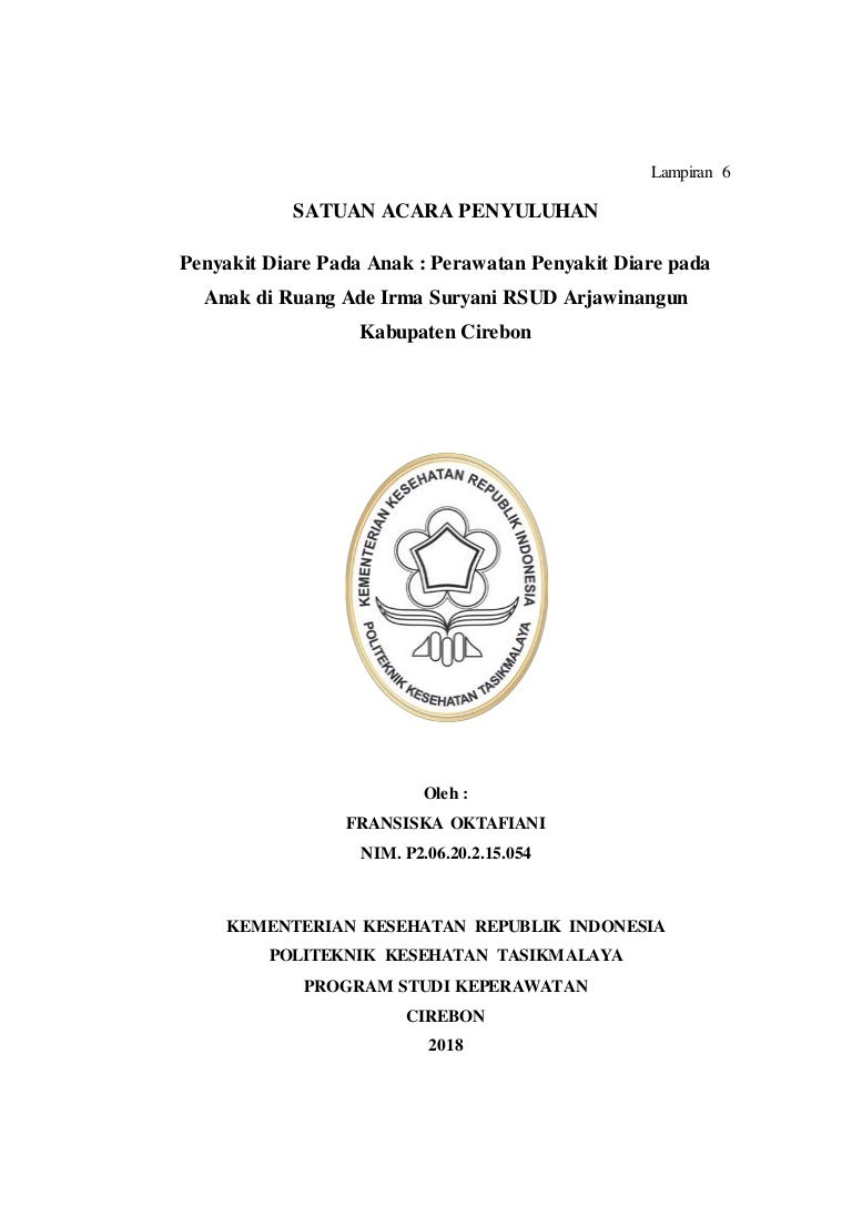 Satuan Acara Penyuluhan Dan Leaflet Diare Pada Anak