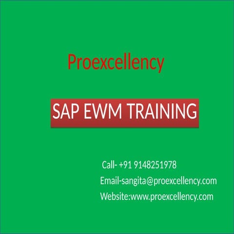 SAP S4hana EWM Training
