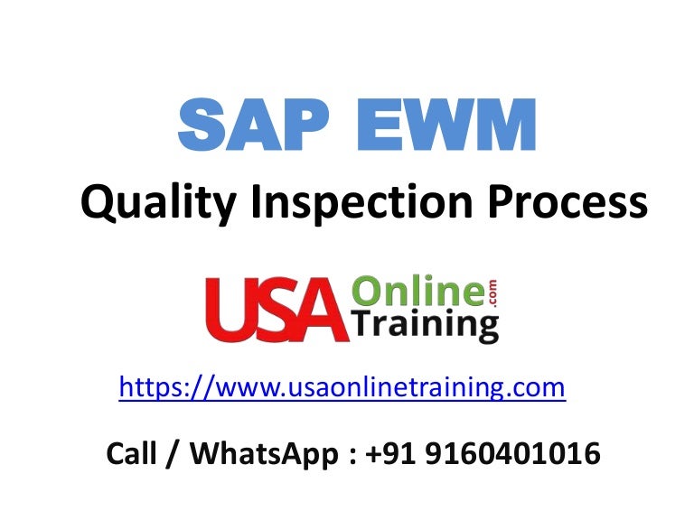 SAP EWM Quality Inspection Process