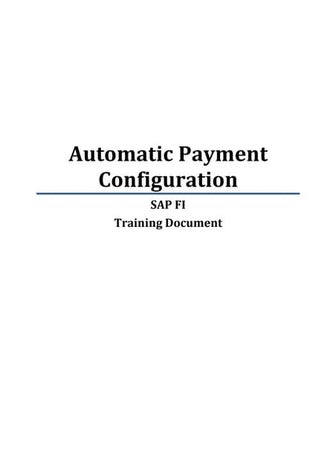 Sap fi   automatic payment configuration