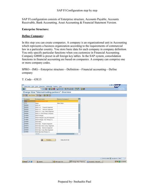 Sap fi configuration
