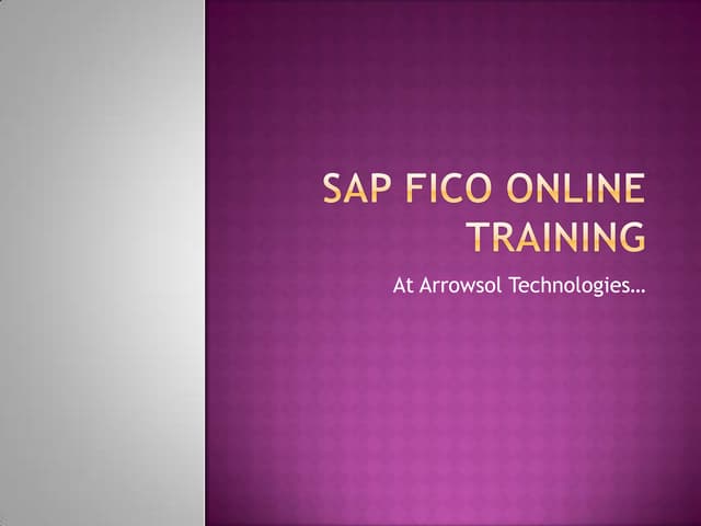 Sap fico online training