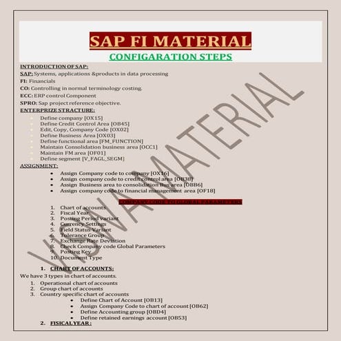 Sap fi material