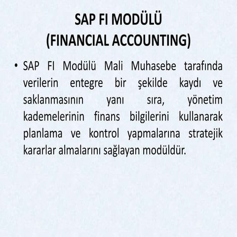 Sap fi modülü | PPTX