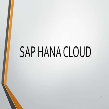SAP FINAL   ppt sap hana cloud for reprt