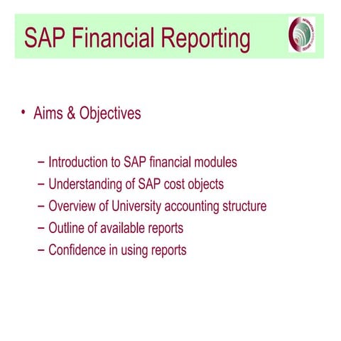Sap financial reporting