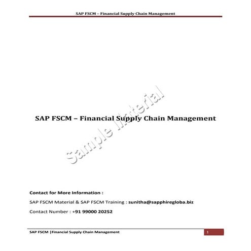 SAP FSCM Training Material