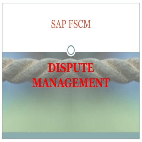Sap fscm dispute management