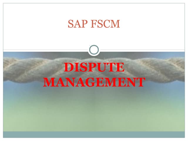 Sap fscm dispute management
