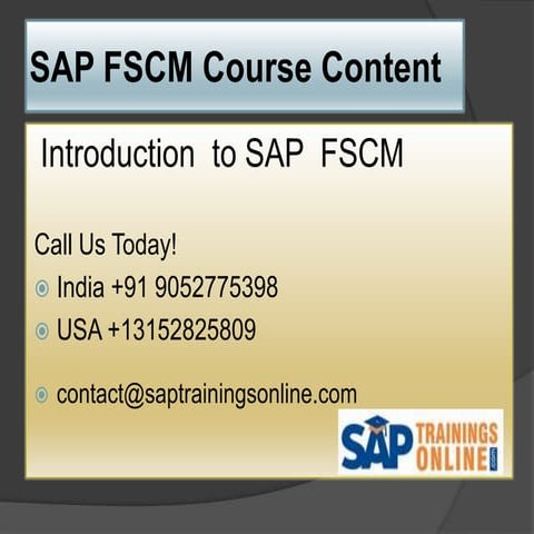 SAP FSCM Online Training