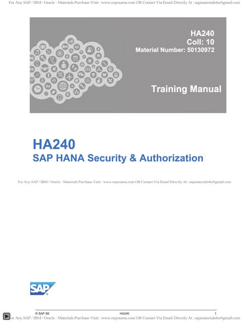 Sap ha240   col10 - hana sp10 version latest sample