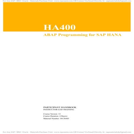 Sap ha400 en col13_hana 2.0 sps00 sAP book