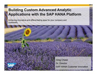 Building Custom Advanced Analytics Applications with SAP HANA