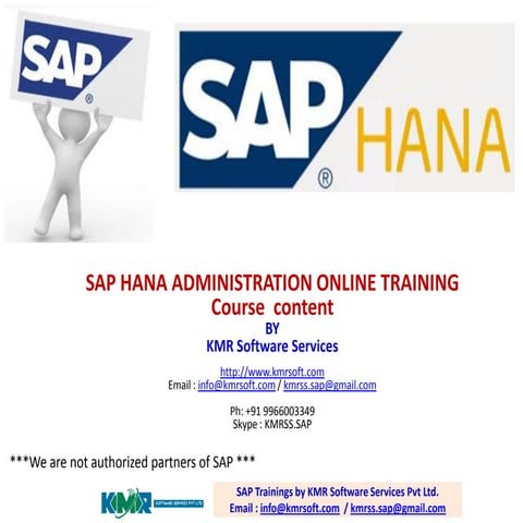 SAP HANA ADMIN Course Content 
