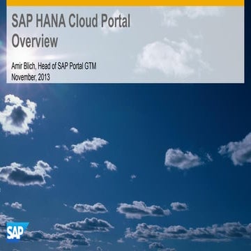 SAP HANA Cloud Portal - Overview Presentation
