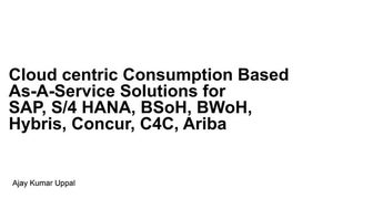 Cloud centric consumption based services for SAP, HANA, Concur, Ariba, C4C