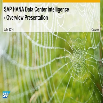 SAP HANA Data Center Intelligence Overview