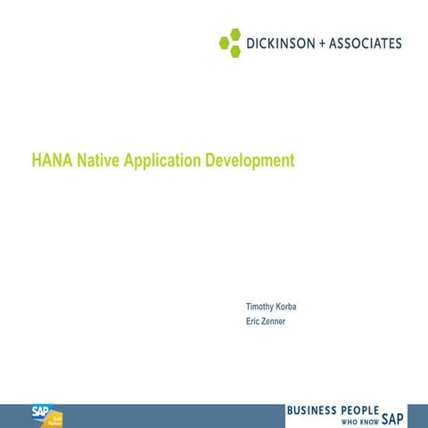 SAP HANA Native Application Development
