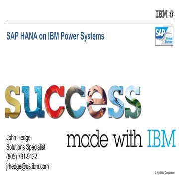 SAP HANA on IBM Power Systems by John Hedge