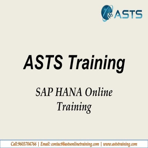 Sap hana online training asts training