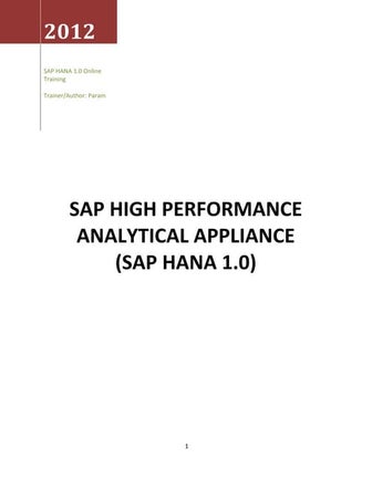 Sap HANA Training doc 