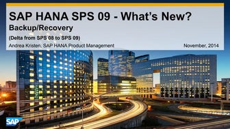 SAP HANA SPS09 - Backup and Recovery