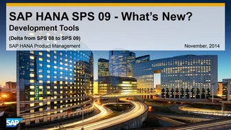 SAP HANA SPS09 - Development Tools