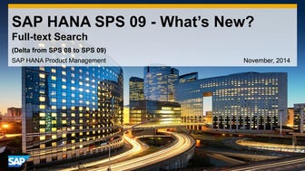 SAP HANA SPS09 - Full-text Search