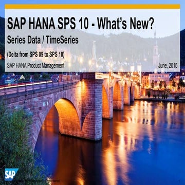 SAP HANA SPS10- Series Data/ TimeSeries