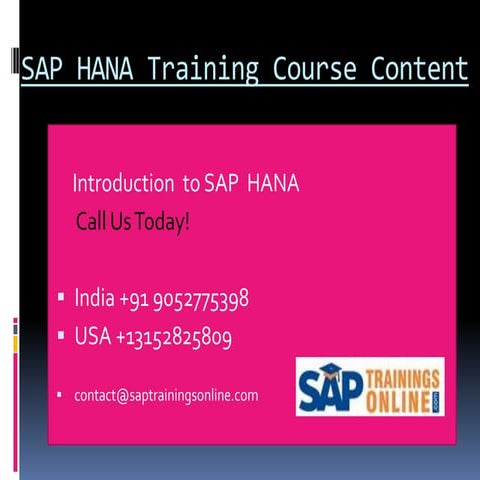 Sap hana training