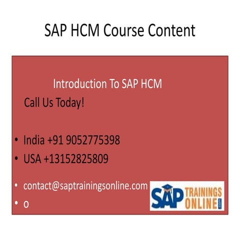SAP HCM online training
