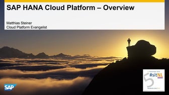 SAP HANA Cloud Platform - Overview