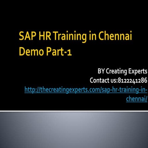 SAP HR Training in Chennai Demo Part-1