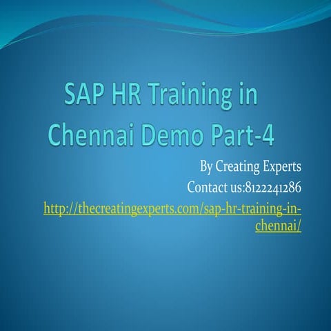 SAP HR Training in Chennai Demo Part-4