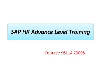 SAP HR / HCM Advance Level Training Demo