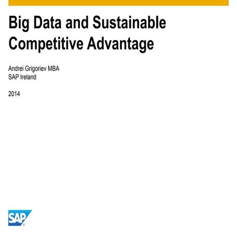 Big Data and Sustainable Competitive Advantage