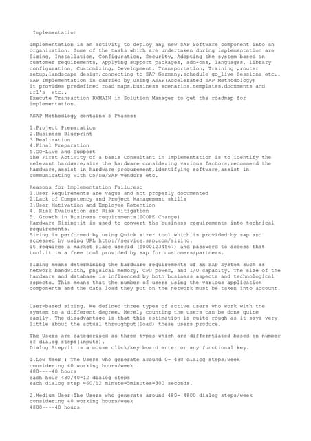 Sap implementation